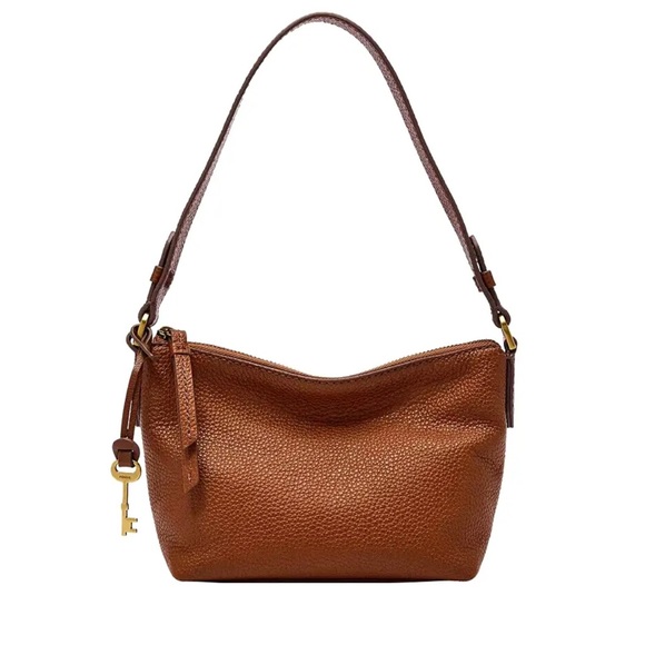 New Fossil Julianna Mini Hobo Leather Medium Brown - Picture 3 of 5